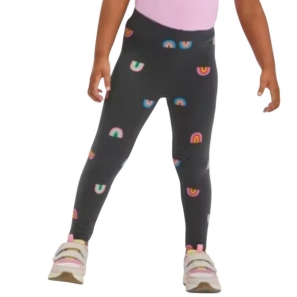 Cat & Jack Toddler Girls Rainbow Leggings - Charcoal 4t - Picture 1 of 2
